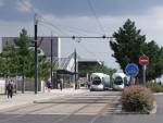 Croisement en station des rames de tramway n°864 et 873